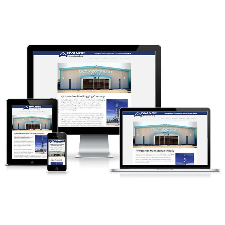 Advance Consultants website on desktop, tablet and phone