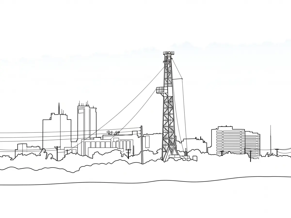 Line-art rendering of the Midland skyline